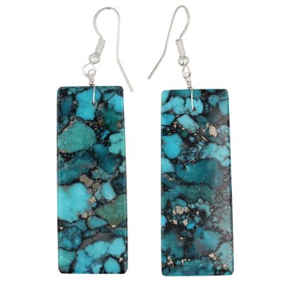 Sale Photo Thumbnail #415: Jameson Pete Navajo Sterling Turquoise Slab Earrings