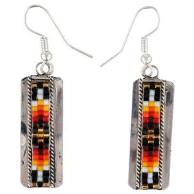 Sale Photo Thumbnail #17: Lucille Romone Navajo Sterling Microbead Earrings