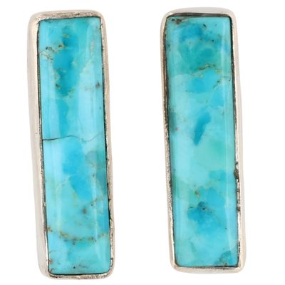 Sale Photo Thumbnail #454: HaDa Collection Sterling Turquoise Bar Earrings