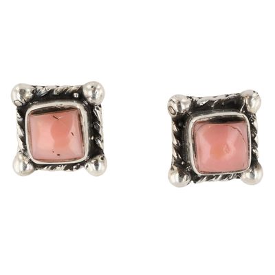 Sale Photo Thumbnail #409: Sheena Jack Navajo Sterling Pink Conch Earrings