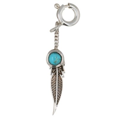 Sale Photo Thumbnail #31: HaDa Collection Sterling Kingman Turquoise Feather Charm