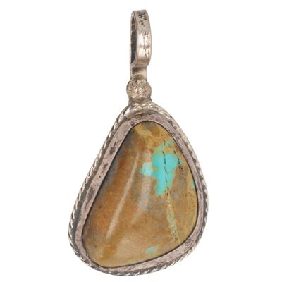 Sale Photo Thumbnail #435: David Umpleby Santa Fe Sterling Boulder Turquoise Pendant