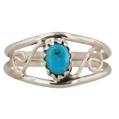 Sale Photo Thumbnail #307: Southwest Sterling Turquoise Ring Sz 4.75