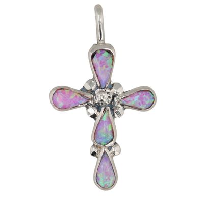 Sale Photo Thumbnail #166: Bryce Vacit Zuni Sterling Opal Cross Pendant