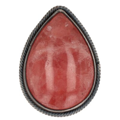 Sale Photo Thumbnail #573: Scott Skeets Navajo Sterling Rhodochrosite Hair Tie