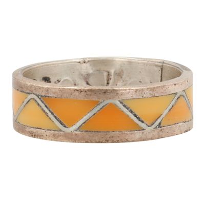 Sale Photo Thumbnail #355: Roger Morgan Navajo Sterling Spiny Oyster Inlay Ring Sz 7.25