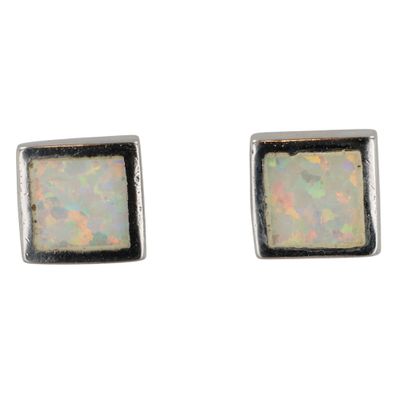 Sale Photo Thumbnail #331: Southwest Sterling Opal Earrings
