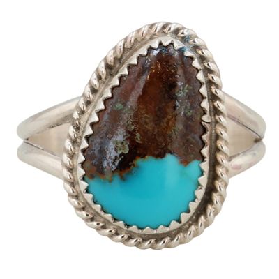 Sale Photo Thumbnail #270: Bryan Begay Navajo Sterling Turquoise Ring Sz 6