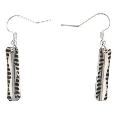 Sale Photo Thumbnail #227: Florence Tahe Navajo Sterling Stamped Bar Earrings