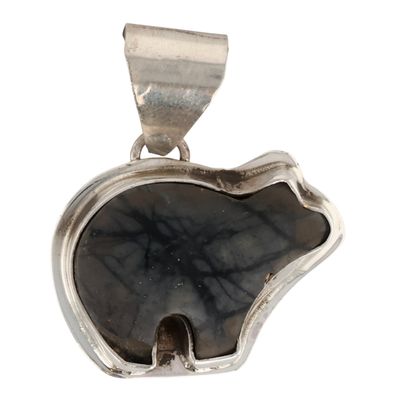 Sale Photo Thumbnail #427: Southwest Sterling Picasso Marble Bear Pendant