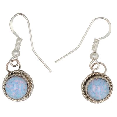 Sale Photo Thumbnail #482: Esther White Navajo Sterling Opal Earrings