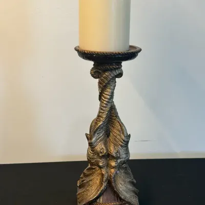 Decorative Elephant Candle Holder with Used Candle