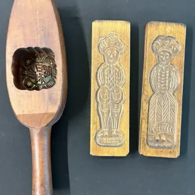 Lot of 3 Carved Wooden Decorative Panels – Figural Relief Designs