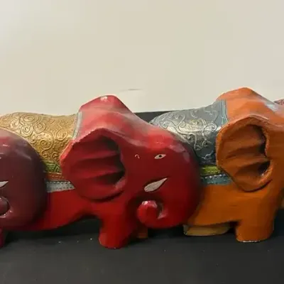 Decorative Elephant Procession Figurine - 26.5" Length