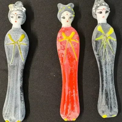 Set of 3 Figural Japanese-Style Chopstick Rests – Woman Figures