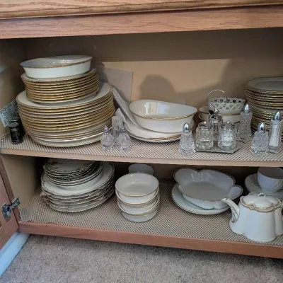 Lenox Eternal Ivory Bone China w/Gold Rim, Made In Germany Porcelain Plates. Contents Only