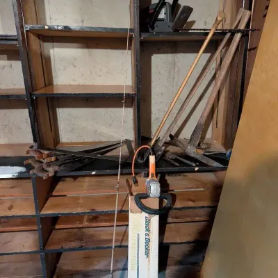 Assorted Hand Saws, Axe's, Pick Axe, Hedge Trimmer, Power Saw...