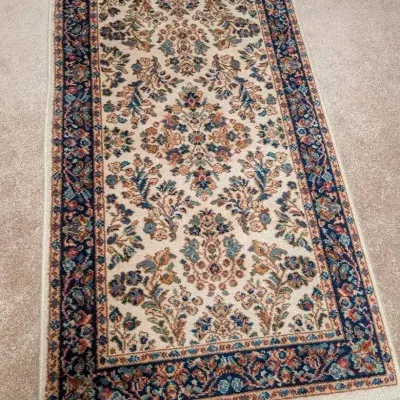 Karastan Worsted Wool Pile Rug 2'6" X 4'3" W/ Non-slip Under Rug