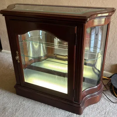 Jasper Cabinet Company Wood & Glass Illuminated Console