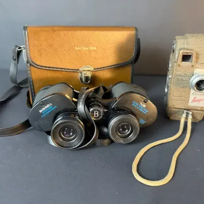Vintage Revere Ranger Model 81 Movie Camera & Bushnell Sportview Binoculars  Vintage Optical and Cam