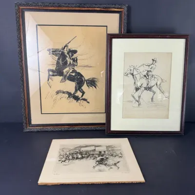 R.H. Palenske, John R. Neill & E.H. Burmester Western Cowboy Art Print Lot