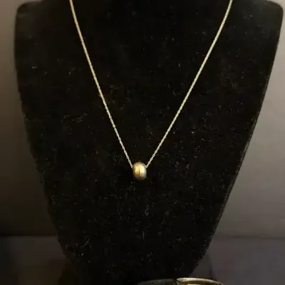 4.54g Total Weight 14K Gold Necklace & CZ Ring