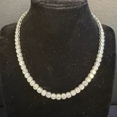 Sterling Silver 5mm CZ Tennis Necklace – 40.59g 