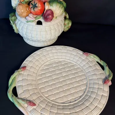 Fitz and Floyd Signature Collection Vegetable Basket Soup Tureen 