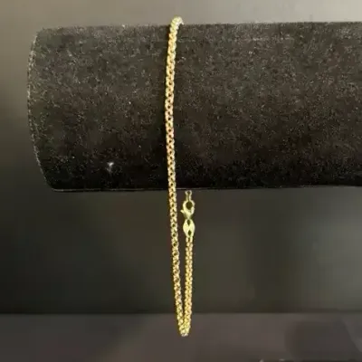 2.0g 14K Yellow Gold Rolo Link Chain Bracelet