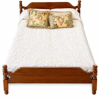 Traditional Wood Bedroom Set with Bed, Dresser & Mirror and Tall Chest 