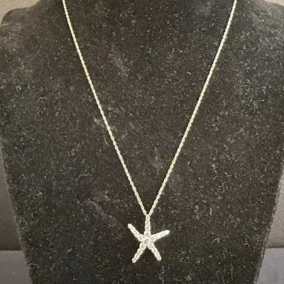 14K Gold Diamond Starfish Pendant Necklace - 1.71g 
