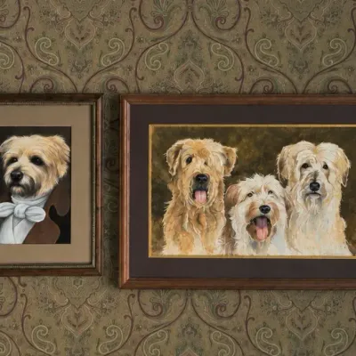 Framed Dog Portrait Artwork Pair