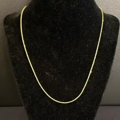 2.09g - 14K Yellow Gold Textured Chain Necklace 
