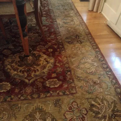 Sale Photo Thumbnail #639: Red and Gold Cabernet Oriental Style Area Rug 12'x9'