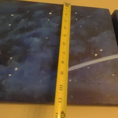 Sale Photo Thumbnail #516: Original Triptych Painting 'Shooting Star" on Canvas by Shana