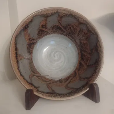 Sale Photo Thumbnail #103: Vintage Brown Glaze Pottery Bowl