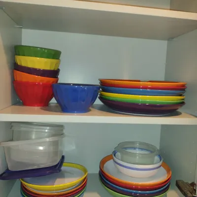 Sale Photo Thumbnail #969: Collection of Kitchen Ware- Dinnerware, Glasses, Flatware, etc.