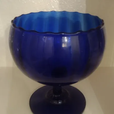 Sale Photo Thumbnail #139: Cobalt Blue Pedestal Centerpiece Bowl