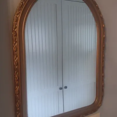 Sale Photo Thumbnail #601: Resin Gilt Archtop Framed Wall Mirror