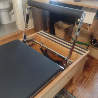 Sale Photo Thumbnail #7: Private Pilates Premium Wood Reformer.  This item is upstairs and will need to be disassembled to be moved.  Minimum two person removal.