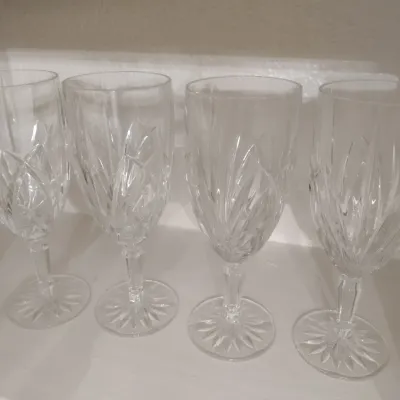 Sale Photo Thumbnail #130: Set of Four Marquis by Waterford Stemmed Crystal Wine Glasses