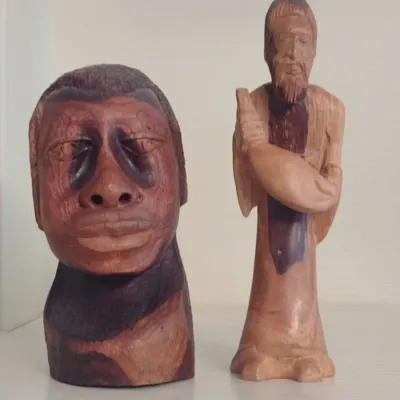 Sale Photo Thumbnail #239: Pair of Carved Wooden Figurines