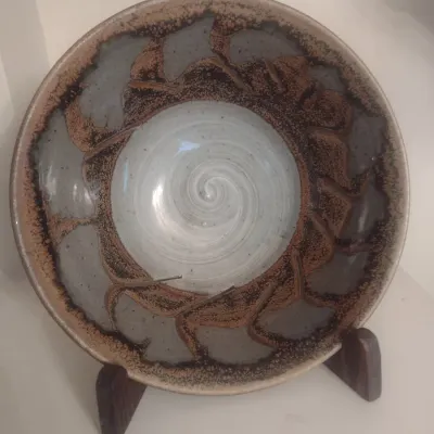 Sale Photo Thumbnail #104: Vintage Brown Glaze Pottery Bowl