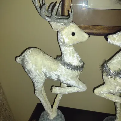 Sale Photo Thumbnail #895: Pair of Plush Deer for Holiday/Winter Decor- Approx 24" Tall