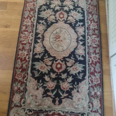 Sale Photo Thumbnail #622: Blue and Red Oriental Design Area Rug 4'x2'