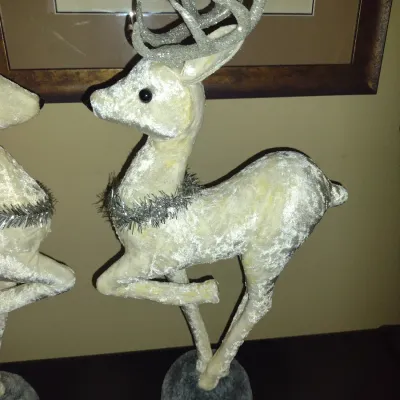 Sale Photo Thumbnail #896: Pair of Plush Deer for Holiday/Winter Decor- Approx 24" Tall