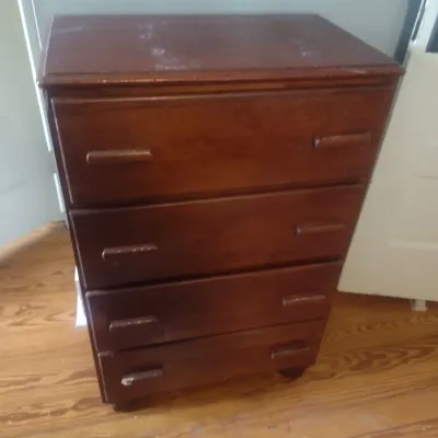 Sale Photo Thumbnail #811: Vintage Solid Wood Lingerie Dresser.  See photos for condition issues.  Upstairs item.  Bring assistance to remove.