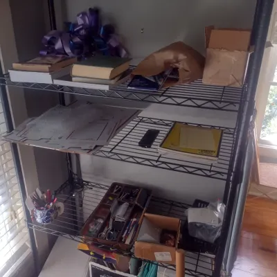 Sale Photo Thumbnail #867: Adjustable Metal Shelf.  Upstairs item.