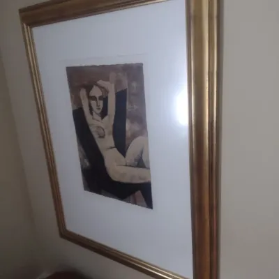 Sale Photo Thumbnail #517: Framed Impressionist Art Nude Female 'Figure 204' Signed by Artist
