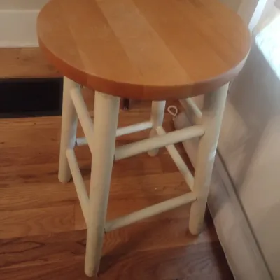 Sale Photo Thumbnail #331: Wood Two-Tone Finish Sitting Stool